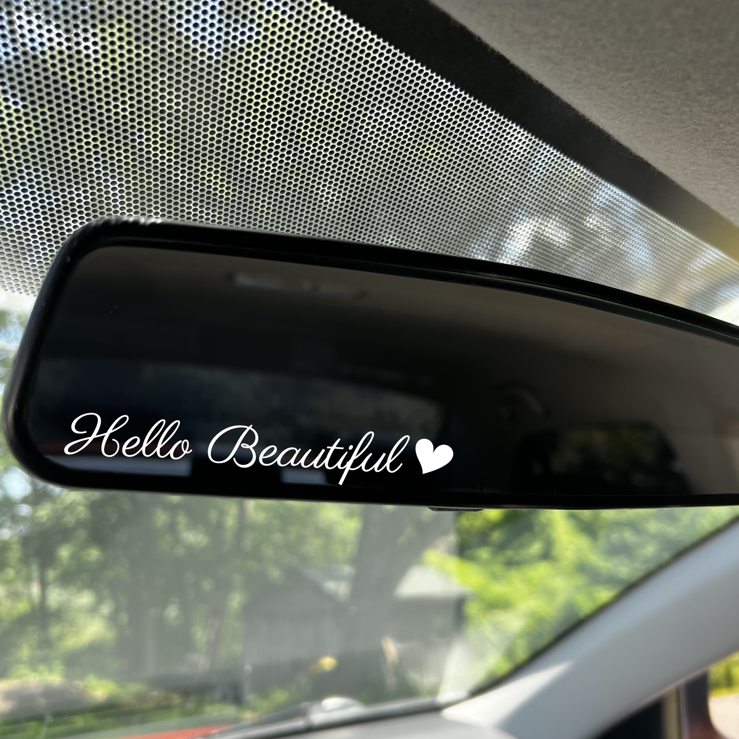 Hello Beautiful Rearview Decal - Rear view Mirror Decals