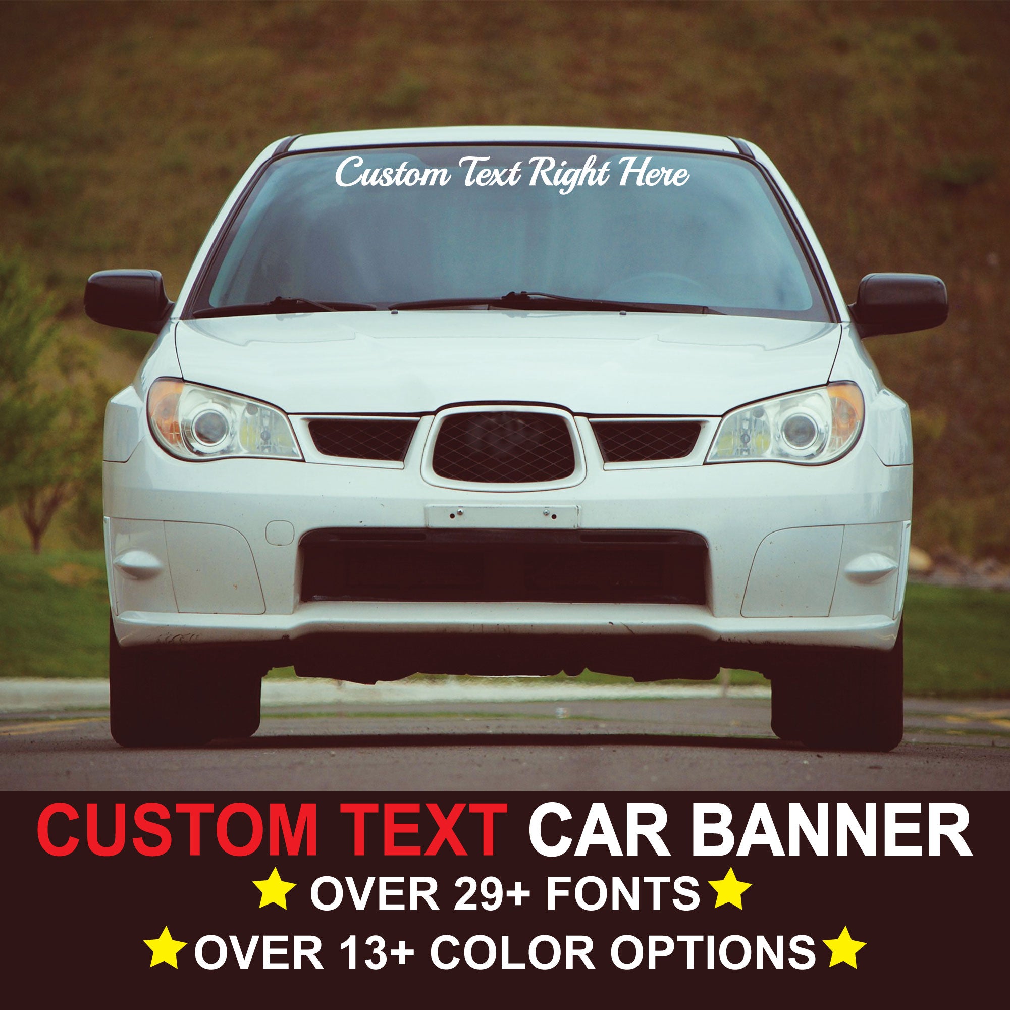 Windshield CUSTOM Text Decal Sticker for Windshield of Sedan, SUV, Jee ...