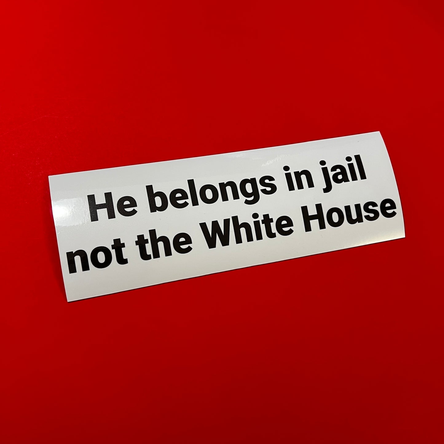 He Belongs in Jail not the White House Bumper Sticker or Magnet