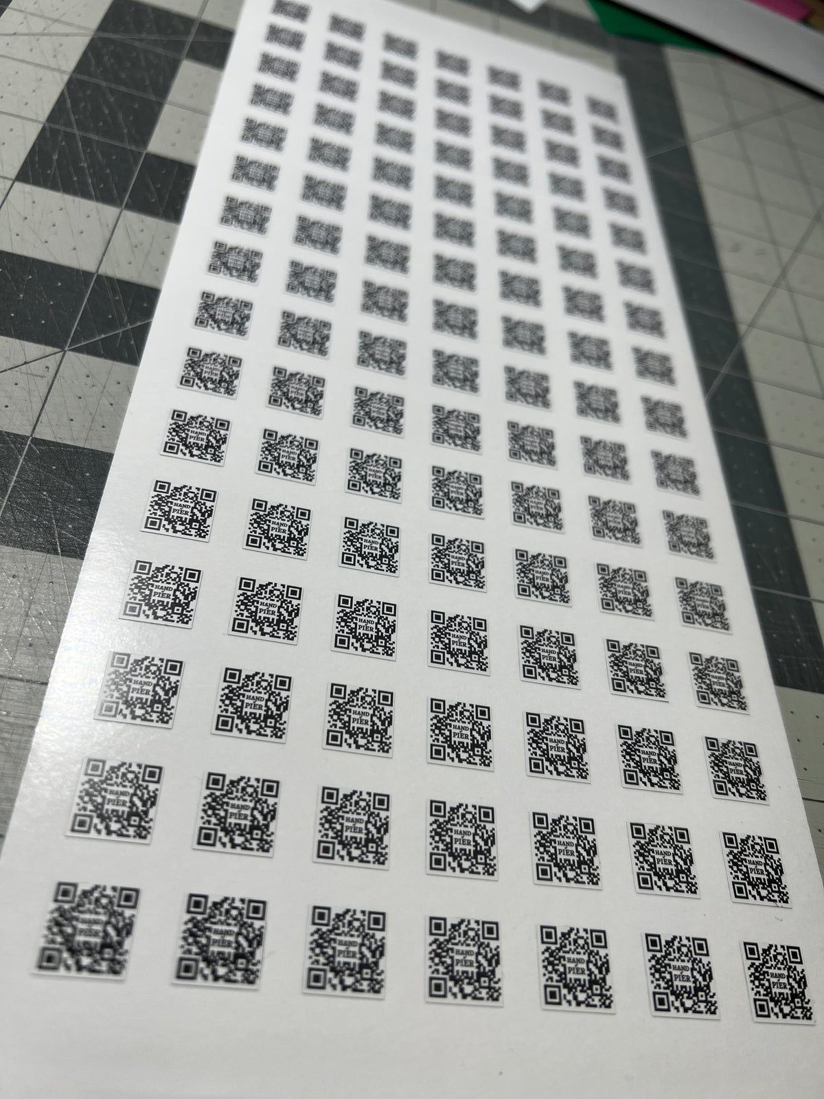 Qr Code Rim Custom QR Codes Decals Bulk - Mini QR Code Sheets – Hand of Pier