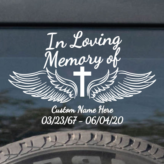 In Loving Memory Sticker Decal - Custom Memorial Decal